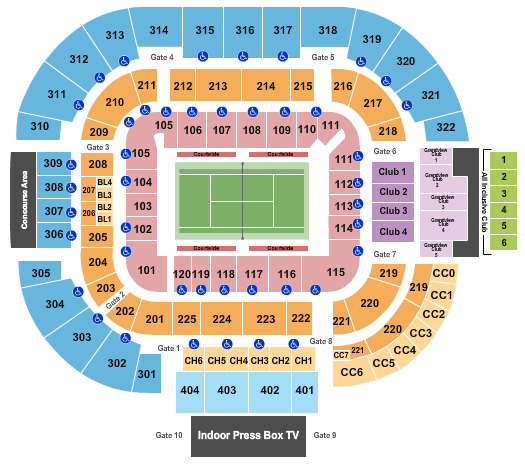 Center Court Cincinnati Open Seating Chart